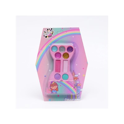 Подарочный набор косметики для девочек: тени для век, блеск для губ, румяна, МИКС