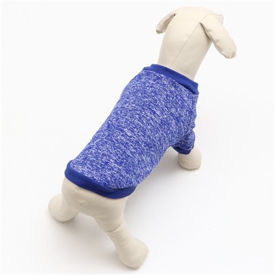 Свитер меланжевый, размер XS (ДС 14, ОШ 23, ОГ 22 см), синий