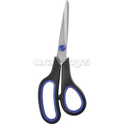 Ножницы канцелярские "Titanium" 19 см, лезвия из нержавеющей стали с титановым покрытием, двухцветные прорезиненные кольца, в картонном блистере