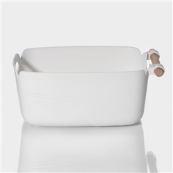 Контейнер для хранения с ручкой LaDom «Лаконичность», 27×14.8×11.8 см, белый