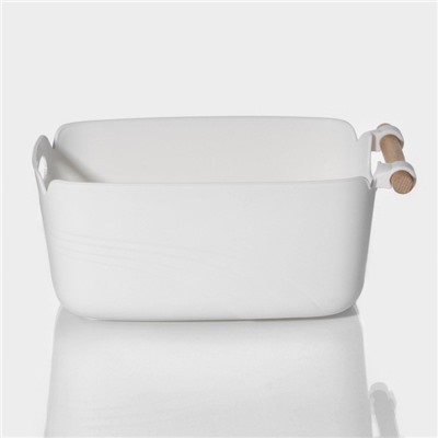 Контейнер для хранения с ручкой LaDom «Лаконичность», 27×14.8×11.8 см, белый