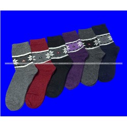 Термоноски женские ангора шерсть Снежинки арт. 567