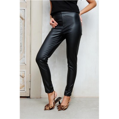 Леггинсы из матовой экокожи 339MBL (Черный)