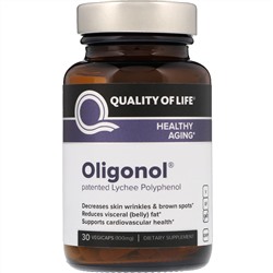 Quality of Life Labs, Oligonol, 100 мг, 30 вегетарианских капсул