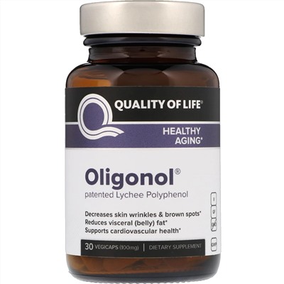 Quality of Life Labs, Oligonol, 100 мг, 30 вегетарианских капсул