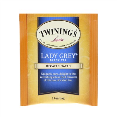 Twinings, Lady Grey, черный чай, без кофеина, 20 чайных пакетиков, 40 г (1,41 унции)