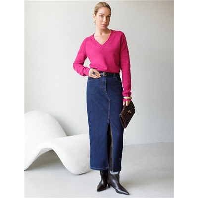 Джинсовая юбка из плотной эластичной джинсы 13OZ.