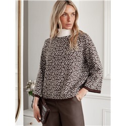 Свитер жаккардовой вязки с кашемиром