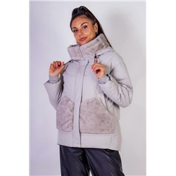 Зимняя куртка с капюшоном Меховая отделка арт.631 (Серый)