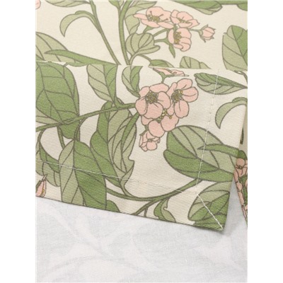 Дорожка на стол Этель Spring garden 40×149 см, 100% хлопок, саржа 190 г/м², зелёная/розовая