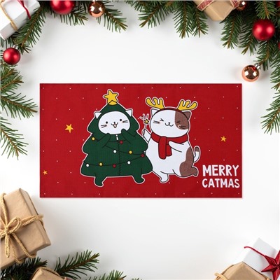 Набор новогодних полотенец «Доляна» Merry catmas 35×60 см-3 штуки,100% хлопок 160 г/м²