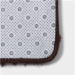 Коврики для ванной и туалета Доляна «Пушистик», 2 шт., 38×49 см, 49×79 см, коричневые