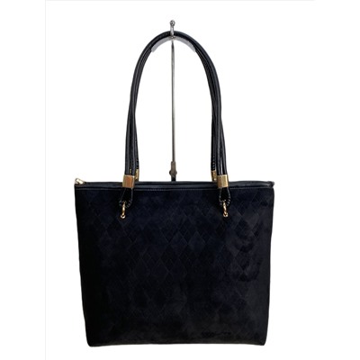 Женская сумка из искусственной замши, цвет черный