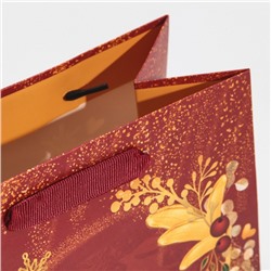 Пакет подарочный новогодний ламинированный «С Новым годом», MS 18×23×10 см