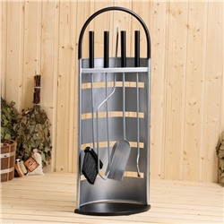 УЦЕНКА Каминный набор 66 см: щётка, совок, кочерга, щипцы