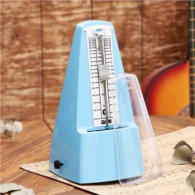 Метроном механический Gleam, синий, 40-408 ударов в минуту, 21×10×12 см