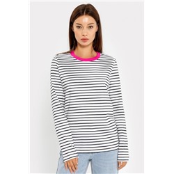 Джемпер женский 122867 (Черно-белая полоска)