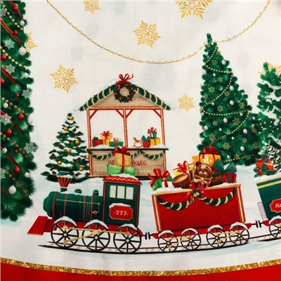 Скатерть новогодняя «Этель. Новогодняя ярмарка», d=150 ± 3 см с ГМВО, 100% хлопок, саржа 190 г/м²