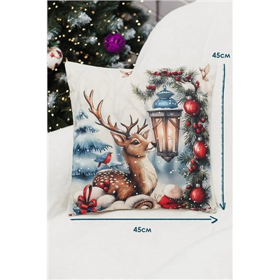 Наволочка декоративная новогодняя 2 шт рогожка НАТАЛИ, 1221267
