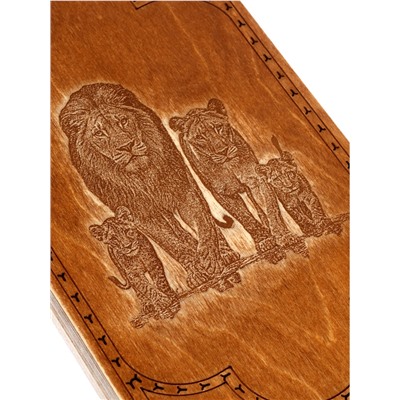 Нарды деревянные «Львиная семья», 37×20 см