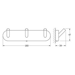 Вешалка Artwelle Harmonie, 3 крючка, хром, 18 см