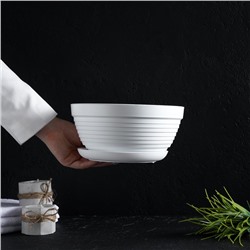 Горшок для цветов с подставкой «Алиса», 1.5 л, d=20 см, h=10 см, пластиковый, белый