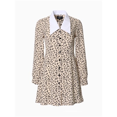 Платье мини женское с воротником MIST, размер 50, бежевое