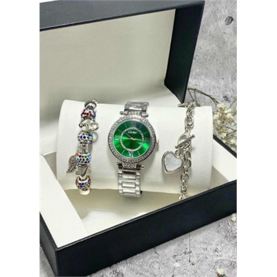 Подарочный набор для женщин часы, 2 браслета + коробка #22853040