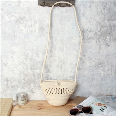 Сумка плетеная 21x15x9 / DW-12 /уп 30/100/бежевая