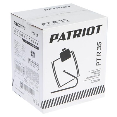 Тепловая пушка PATRIOT PTR=3S, электрическая, 220 В, 2000 Вт, терморегулятор, керамика