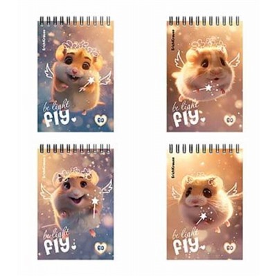 Блокнот на спирали А6 60л клетка "Fluffy" 63382 ErichKrause