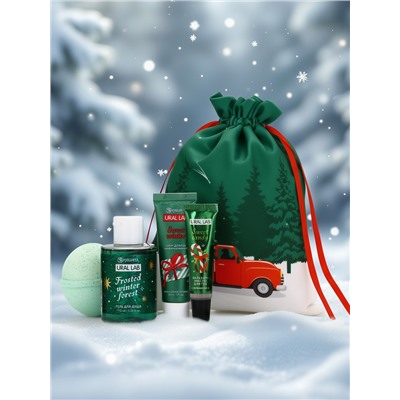 Новогодний подарочный набор косметики в мешке, зимний лес, URAL LAB