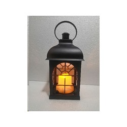 Светильник фонарь настольный Новогодний 21 см черный / YR01515B /уп 48/от батареек