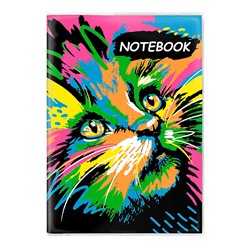 Записная книжка 66 л. "Красочная кошка" "Notebook" 93*134 мм (мягкий переплёт)