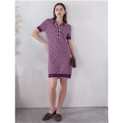 Платье жаккардовой вязки с кашемиром