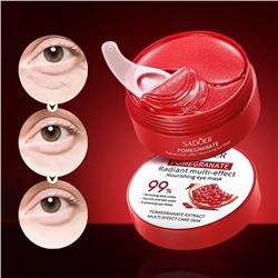 SADOER Омолаживающие гидрогелевые патчи от темных кругов под глазами с соком граната 60 шт