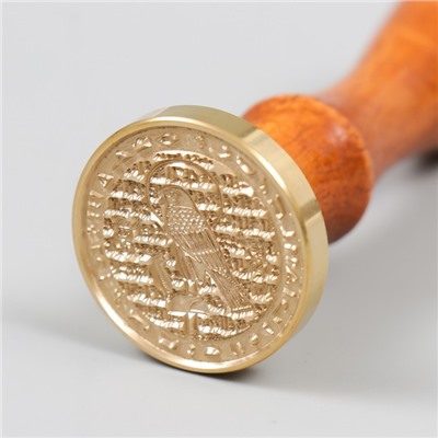 Печать для сургуча с деревянной ручкой «Ястреб» 3×3 см