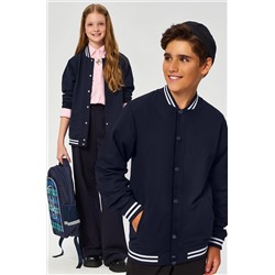 Детский бомбер из футера двухнитки с застежками на кнопках Happyfox