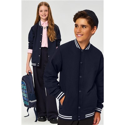 Детский бомбер из футера двухнитки с застежками на кнопках Happyfox