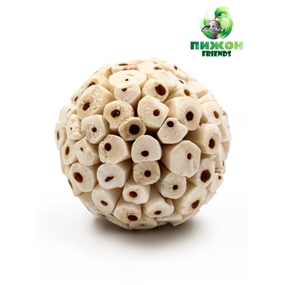 Игрушка для птиц «Погрызушка-шар», 5 см, дерево