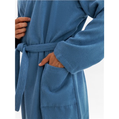 Халат мужской «Экономь и Я», размер 52-54, хлопок 100%, морская волна