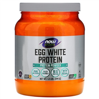 Now Foods, Sports, Egg White Protein, Protein Powder, 1.2 lbs (544 g)