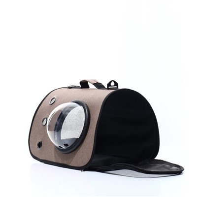 Сумка - переноска для животных, 40×26×26 см, с иллюминатором, коричневая