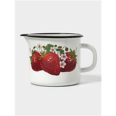 Кружка эмалированная, 1 л, с носиком, белая