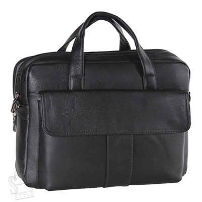 Портфель мужской кожаный 8075G black S-Style