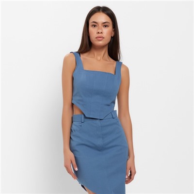 Корсет женский джинсовый MIST: Denim, размер 48, синий