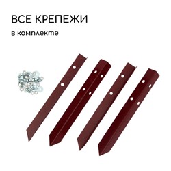 Грядка оцинкованная, 195×100×15 см, коричневая, Greengo