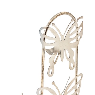 УЦЕНКА Подставка под бумажные полотенца Доляна «Бабочки», 13×13×27 см, цвет хром