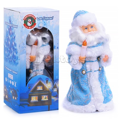 Дедушка Мороз со свечой, музыкальный 30см в коробке