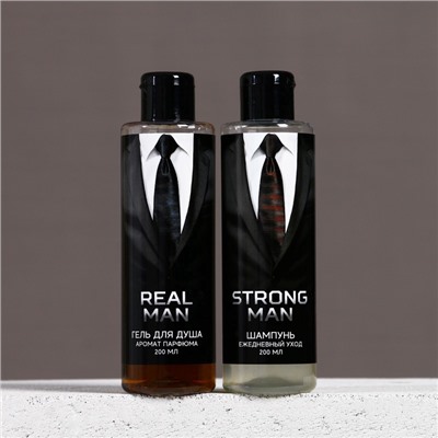 Подарочный набор REAL STRONG MAN, гель для душа и шампунь для волос, 2×200 мл, HARD LINE
